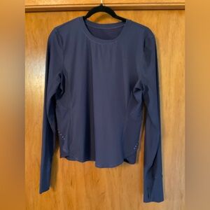 Lululemon Athletica Navy Fold-Over Running Long Sleeve Size 10